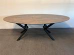Ovale eettafel HPL roest print 220x120, 100 tot 150 cm, 200 cm of meer, Ophalen of Verzenden, Zo goed als nieuw