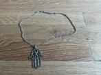 Zilveren ketting met handje van Fatima, Ophalen of Verzenden, Zo goed als nieuw, Zilver, Met hanger