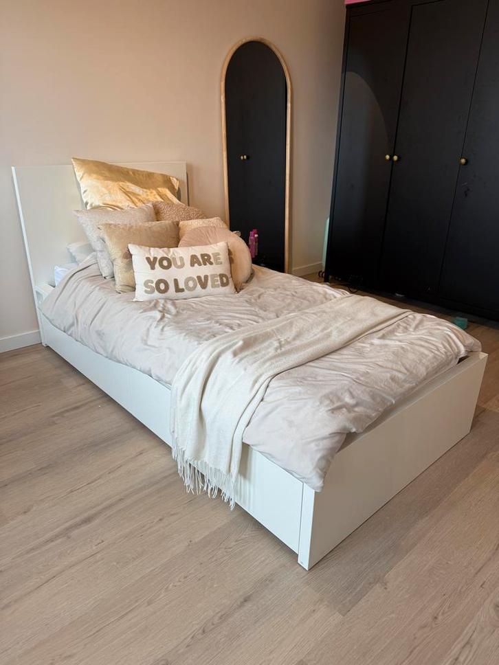 1 persoons ikea bed wit incl lades maat 90x200, Huis en Inrichting, Slaapkamer | Bedden, Eenpersoons, 90 cm, Hout, Wit, Ophalen of Verzenden