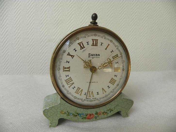 Wekker Swiza Mignon, Swiss made, Antiek en Kunst, Antiek | Klokken, Ophalen of Verzenden