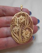 Zilveren goud vergulde antieke hanger filigrain nr.1160