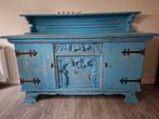 oud dressoir blauw, Huis en Inrichting, Kasten | Dressoirs, Ophalen, Gebruikt, 25 tot 50 cm