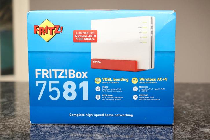 AVM FRITZ!Box 7581, Computers en Software, Routers en Modems, Gebruikt, Router met modem, Ophalen of Verzenden