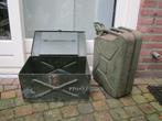 Leger metalenkist + jerrykan, Antiek en Kunst, Ophalen