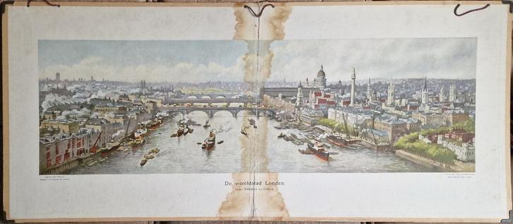 De wereldstad London / J. Gabriëlse, Antiek en Kunst, Antiek | Schoolplaten, Aardrijkskunde, Ophalen