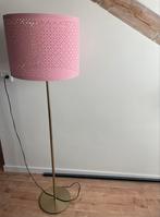 Ikea staande lamp messing voet roze kap, Ophalen, Zo goed als nieuw, Metaal, 100 tot 150 cm