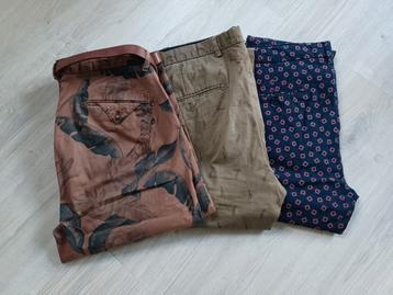 3x Pantalon 1x korte broek + riem Scotch&Soda 33/36 beschikbaar voor biedingen