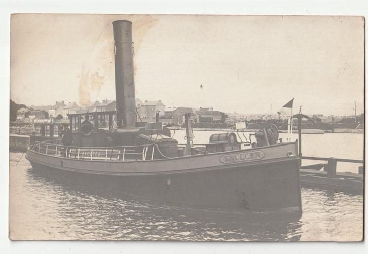 Oude fotokaart Krulcer of Krulger sleepboot ?, Verzamelen, Scheepvaart, Gebruikt, Kaart, Foto of Prent, Motorboot, Verzenden
