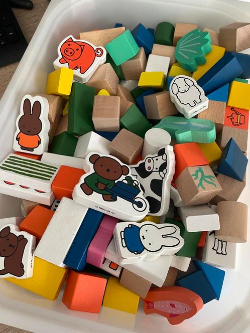 Houten blokken o.a. Nijntje, Kinderen en Baby's, Speelgoed | Bouwstenen, Gebruikt, Ophalen