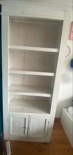 Witte houten kast met deuren en planken, Huis en Inrichting, Kasten | Boekenkasten, Ophalen, Gebruikt, 50 tot 100 cm, 25 tot 50 cm