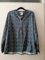 Blauwe blouse met retro print XL, Ophalen of Verzenden, Nieuw, Maat 46/48 (XL) of groter, Blauw