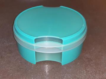 Tupperware koektrommel/vensterdoos/zoetdoos  turquoise beschikbaar voor biedingen