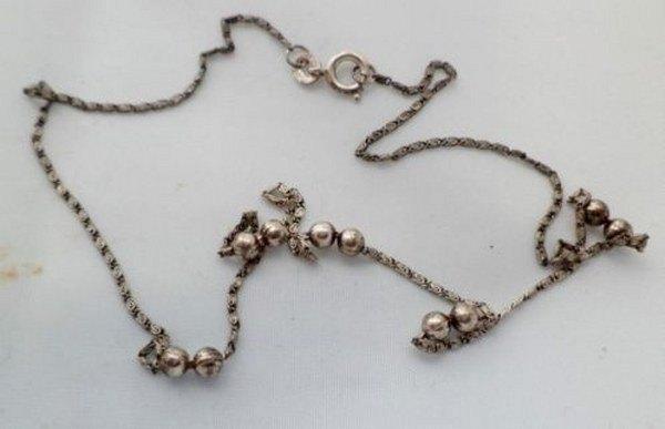FBM 925 zilver collier, ketting met bolletjes (7170-601), Sieraden, Tassen en Uiterlijk, Kettingen, Zo goed als nieuw, Zilver