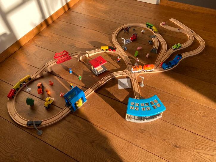Houten treinbaan Set - Uitbreidbaar!, Kinderen en Baby's, Speelgoed | Overig, Gebruikt, Jongen of Meisje, Ophalen of Verzenden