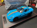 Ferrari 599 GTO Novitec blue - Italian stripe Runner 1:18, Overige merken, ., Nieuw, .