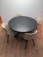 Ronde Eettafel + 4 Stoelen - Complete Set of Los, Huis en Inrichting, Tafels | Eettafels, Ophalen, Gebruikt