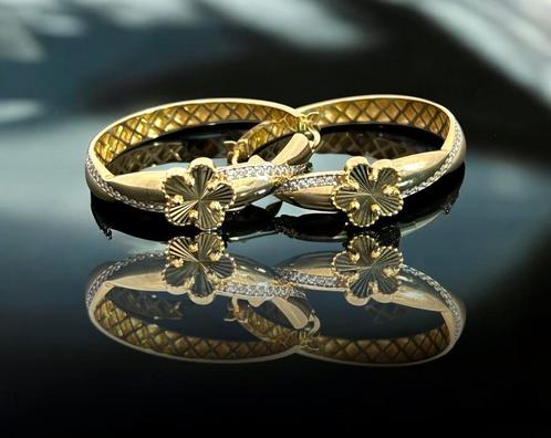Prachtige 14 krt gouden oorbellen, Sieraden, Tassen en Uiterlijk, Oorbellen, Nieuw, Hangers, Goud, Goud, Ophalen of Verzenden