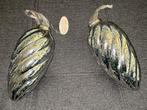 2 kerst-pegels - glas met zilverflakes - countryfield, Diversen, Ophalen of Verzenden, Zo goed als nieuw