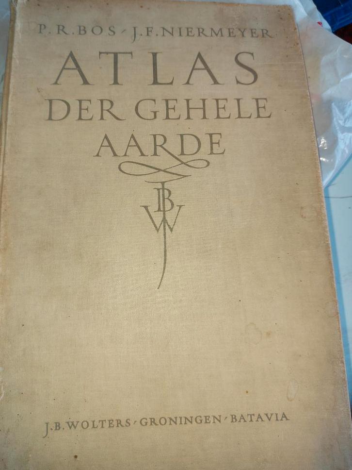 Bos Atlas van de gehele aarde, 1947, ongeschonden, Boeken, Atlassen en Landkaarten, Ophalen of Verzenden