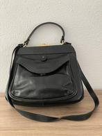 Vintage leren handtas Assima, Ophalen of Verzenden, Gebruikt, Zwart, Handtas
