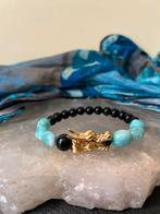 Amazoniet obsidiaan draak beschermt zuivert magie uniek, Sieraden, Tassen en Uiterlijk, Armbanden, Ophalen of Verzenden, Nieuw