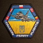 312 Squadron Falcon Ferry Flights Ukraine Patch, Ophalen of Verzenden, Luchtmacht, Nederland, Embleem of Badge