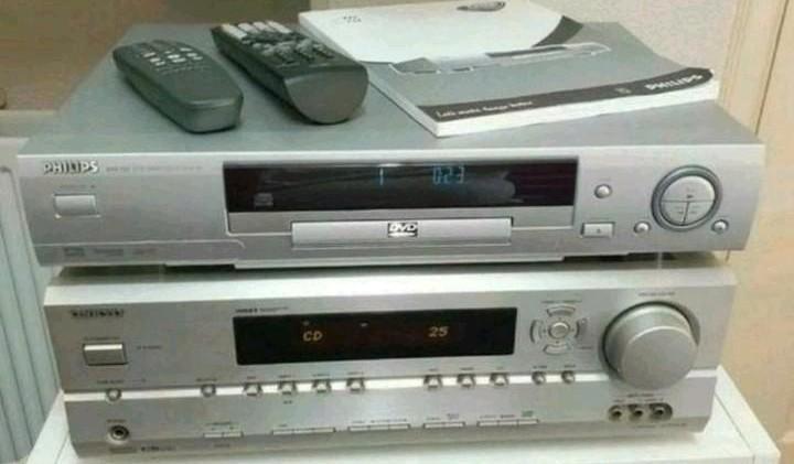 Onkyo tx-sr504e receiver + philips cd dvd speler dvd-722, Audio, Tv en Foto, Stereo-sets, Ophalen of Verzenden