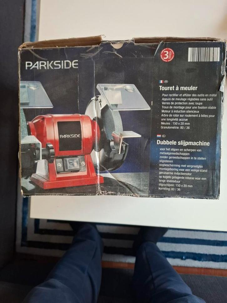 Parkside Dubbele Slijpmachine, Doe-het-zelf en Verbouw, Gereedschap | Schuurmachines, Gebruikt, Bandschuurmachine, Minder dan 600 watt
