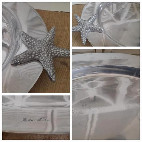 Ovaal dienblad schaal zilverkleurig riviera maison, Huis en Inrichting, Woonaccessoires | Dienbladen, Gebruikt, Ovaal, Verzenden