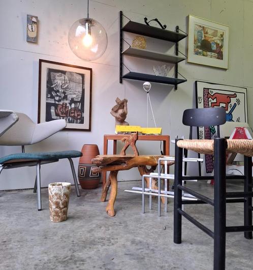 Vintage design retro meubels Deens Italiaans brutalisme, Huis en Inrichting, Stoelen, Gebruikt, Eén, Overige materialen, Zwart