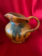 Antieke waterkan, geemailleerd motief, 18cm, Ophalen of Verzenden