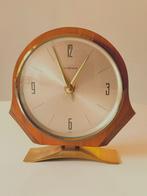 Junghans vintage tafelklok teak/messing goed werkend, Antiek en Kunst, Ophalen of Verzenden