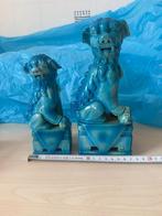 Set van 2 Blauwe Chinese Foo Dogs tempelleeuwen, Ophalen of Verzenden
