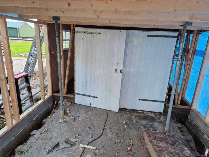 Set openslaande schuurdeuren, Tuin en Terras, Tuinhuizen, Gebruikt, Ophalen