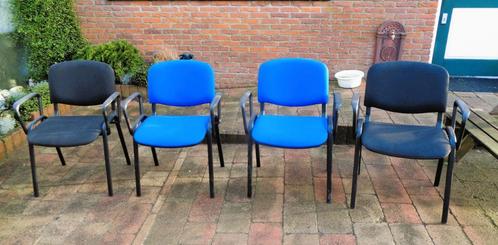 4 NOWY STYL stoelen met armleuning, Huis en Inrichting, Stoelen, Gebruikt, Vier, Kunststof, Metaal, Stof, Zwart, Ophalen