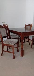 Uitschuifbare  eettafel met 4 stoelen,, Huis en Inrichting, Tafels | Eettafels, Ophalen, Zo goed als nieuw, Rechthoekig, 50 tot 100 cm