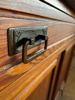 Smal vintage houten dressoir met marmeren blad roodbruin, Huis en Inrichting, Kasten | Overige, Ophalen, Gebruikt