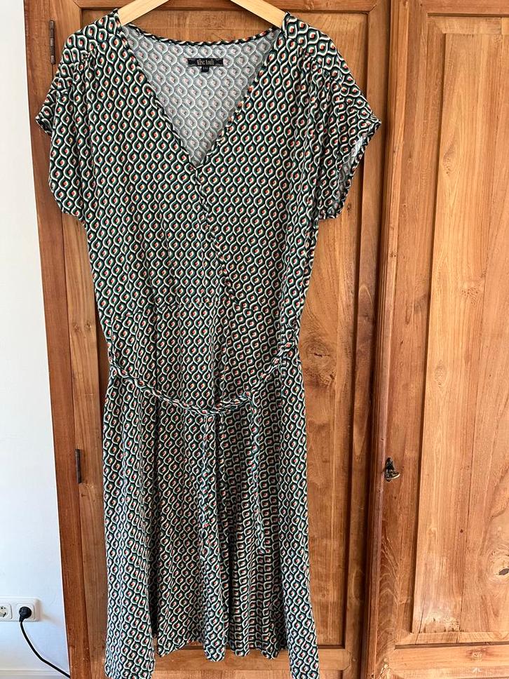 King Louie Jurk XXL, Kleding | Dames, Jurken, Gedragen, Maat 42/44 (L), Groen, Knielengte, Ophalen of Verzenden