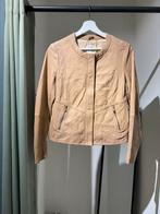 Sandwich leren jas beige lever 38, Ophalen of Verzenden, Zo goed als nieuw, Maat 38/40 (M), Beige