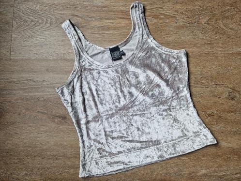 Velours, zilveren top van Didi ZGAN Maat 36, Kleding | Dames, Tops, Zo goed als nieuw, Maat 36 (S), Grijs, Zonder mouw, Ophalen of Verzenden