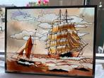 Glas in lood paneel bruin schip, Ophalen of Verzenden, Nieuw, Minder dan 80 cm, Glas in lood