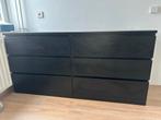 MALM Ladekast met 6 lades, zwartbruin, 160x78 cm, Ophalen, 50 tot 100 cm, Zo goed als nieuw, 3 of 4 laden