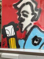 Graffiti Schilderij Gitarist - 30x40 cm, Antiek en Kunst, Ophalen of Verzenden