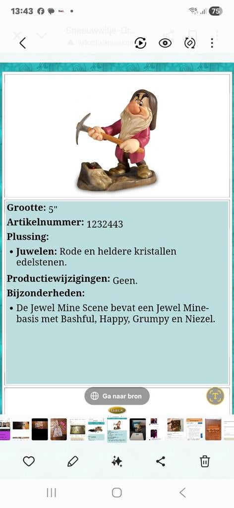 GEZOCHT sneeuwwitje en de 7 dwergen disney wdcc, Ophalen of Verzenden, Sneeuwwitje of Doornroosje, Zo goed als nieuw, Beeldje of Figuurtje
