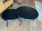 2 zwarte salontafels, Huis en Inrichting, Tafels | Salontafels, Ophalen, Gebruikt, 50 tot 100 cm, Rond