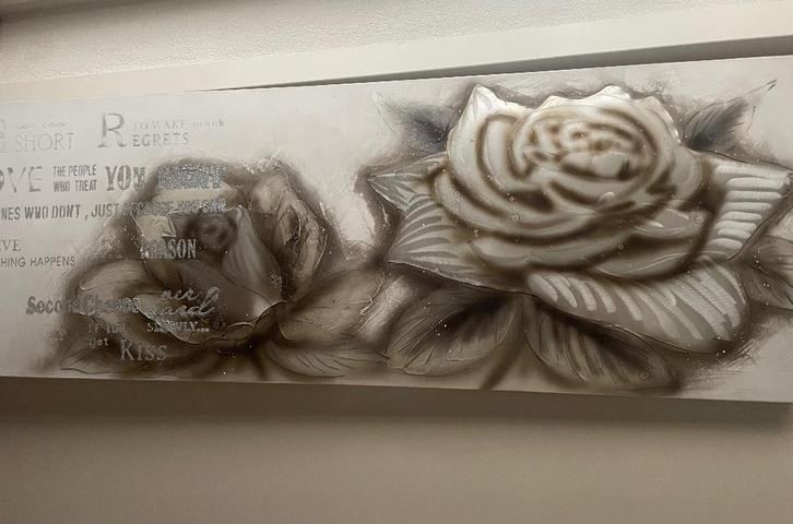 Schilderij canvas, Huis en Inrichting, Woonaccessoires | Schilderijen, Tekeningen en Foto's, Gebruikt, Schilderij, 50 tot 75 cm