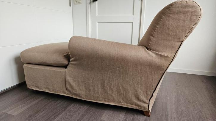 Flexform Nonna Maria Chaise Longue - Beige Linnen, Huis en Inrichting, Banken | Sofa's en Chaises Longues, Zo goed als nieuw, 150 cm of meer