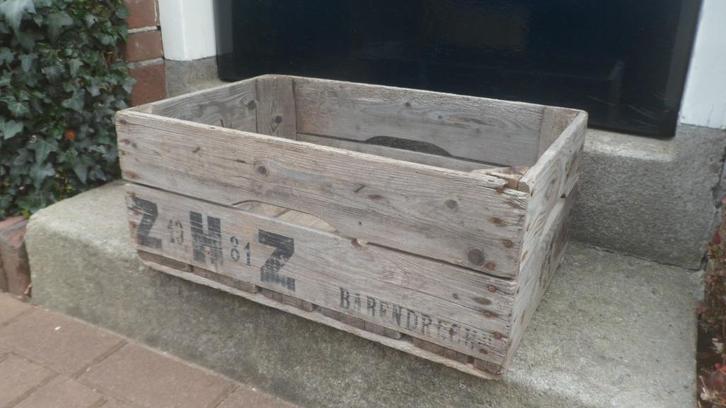 Houten kist, kistje, opbergkist, krat fruitkist Barendrecht, Huis en Inrichting, Woonaccessoires | Kisten, Gebruikt, Minder dan 50 cm