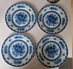 Vier antieke borden: Blue Rose, fine China, Ophalen of Verzenden