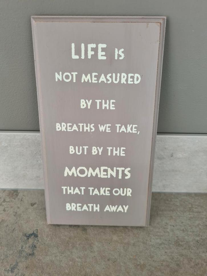 Decoratief bord met inspirerende tekst, Huis en Inrichting, Woonaccessoires | Tekstborden en Spreuken, Zo goed als nieuw, Ophalen of Verzenden